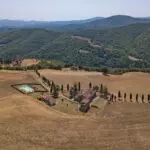 View of Tuscan farm for sale