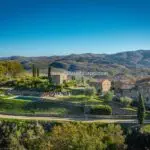 Aerial view of Tuscan estate for sale