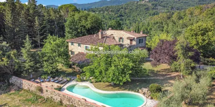 Restored stone Tuscan farmhouse with pool
