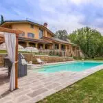 View of 5 bed Tuscan villa with pool for sale