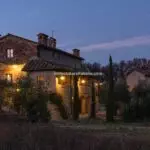 Evening view of property for sale Anghiari Tuscany