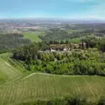 View of landscape setting of Tuscan property for sale