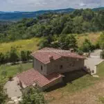 View of house in Tuscany for sale and surroundings
