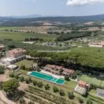Aerial view of Luxury Tuscan complex for sale