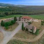 View of Tuscan wines estate for sale