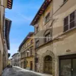 Street view of Sansepolcro Tuscany Palazzo for sale.