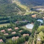 Aerial view of Italian vacation and leisure complex for sale