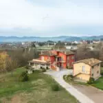 External view of large villa and outbuilding for sale Città di Castello Umbria
